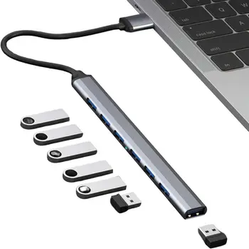 USB 3.0 Сплитер | USB Multiport Adapter - 7-портов USB сплитер за бърз пренос на данни за преносими компютри, флаш-памети, КОМПЮТЪР и много други, plug